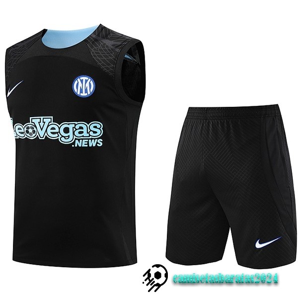 Replicas Entrenamiento Sin Mangas Conjunto Completo Inter Milán 2023 2024 Negro