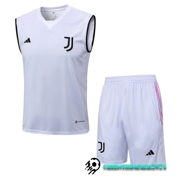 Replicas Entrenamiento Sin Mangas Conjunto Completo Juventus 2023 2024 Blanco Negro