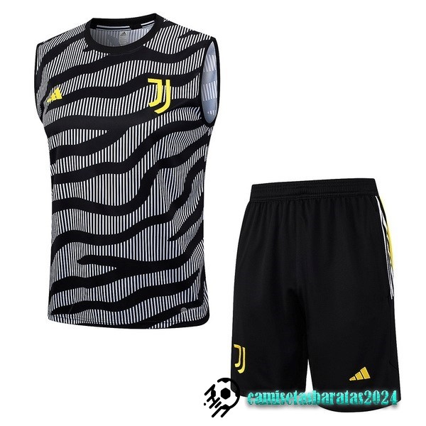 Replicas Entrenamiento Sin Mangas Conjunto Completo Juventus 2023 2024 Gris Negro Amarillo