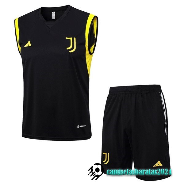 Replicas Entrenamiento Sin Mangas Conjunto Completo Juventus 2023 2024 Negro Amarillo