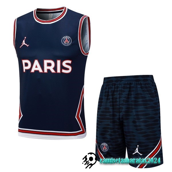 Replicas Entrenamiento Sin Mangas Conjunto Completo Paris Saint Germain 2023 2024 Azul Marino Rojo