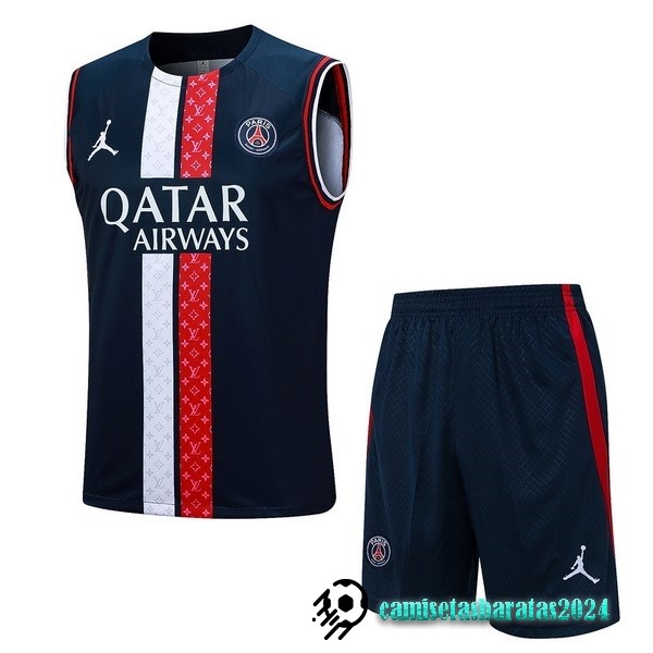 Replicas Entrenamiento Sin Mangas Conjunto Completo Paris Saint Germain 2023 2024 Azul Marino Rojo Blanco