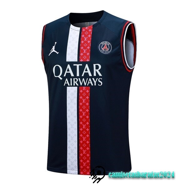 Replicas Entrenamiento Sin Mangas Paris Saint Germain 2023 2024 Azul Marino Rojo Blanco