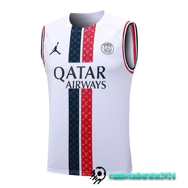 Replicas Entrenamiento Sin Mangas Paris Saint Germain 2023 2024 Blanco Rojo Azul