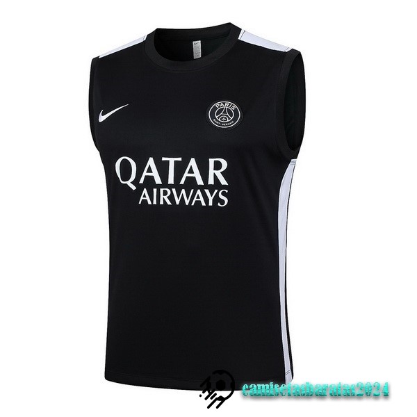 Replicas Entrenamiento Sin Mangas Paris Saint Germain 2023 2024 Negro Blanco