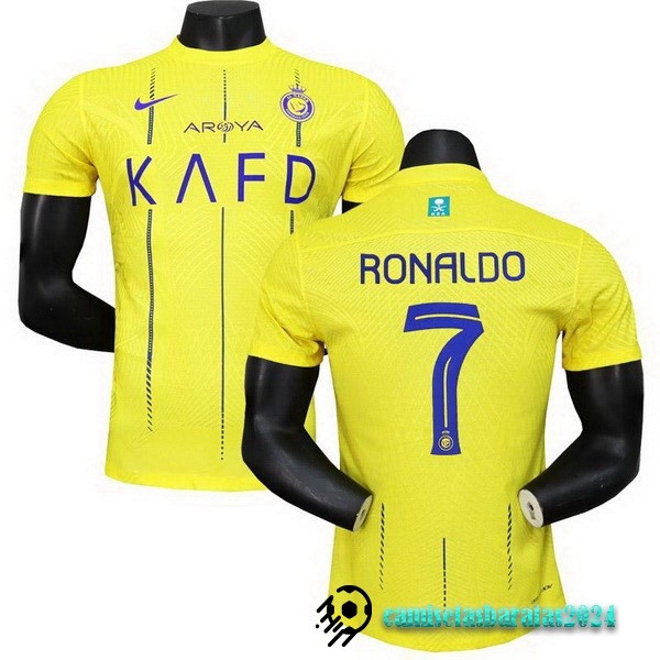 Replicas NO.7 Ronaldo Tailandia Casa Jugadores Camiseta Al Nassr 2023 2024 Amarillo