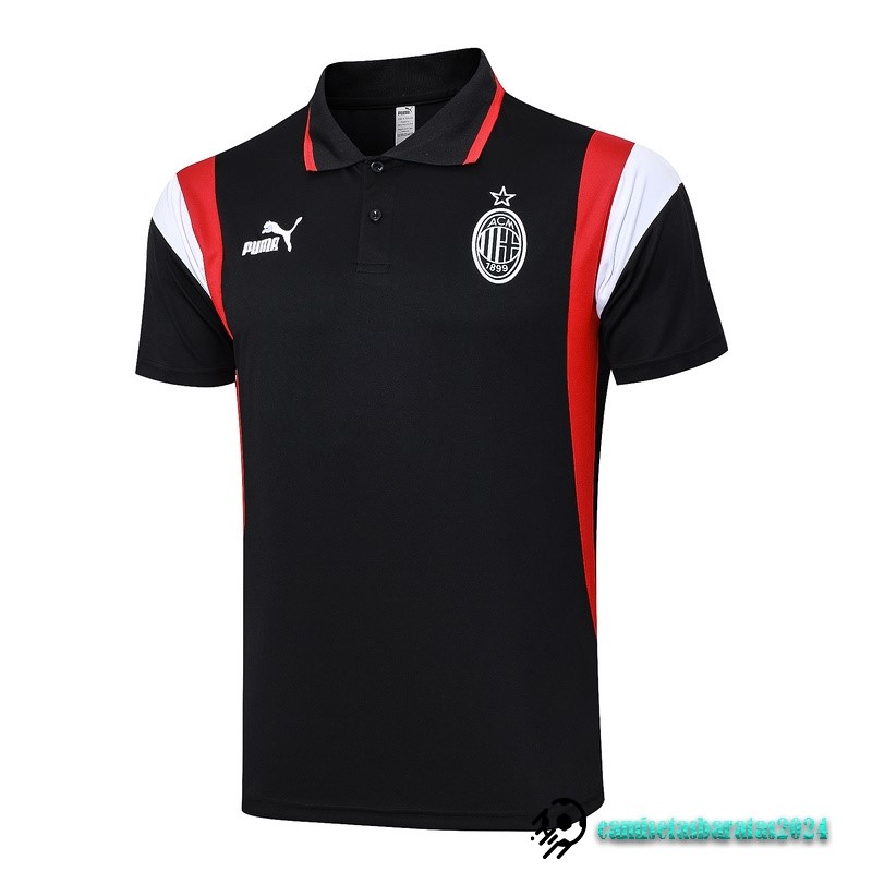 Replicas Polo AC Milan 2023 2024 Negro Rojo Blanco