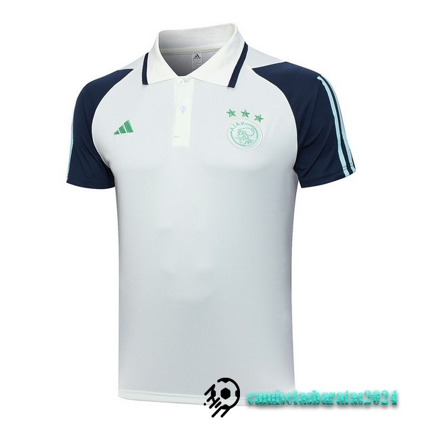 Replicas Polo Ajax 2023 2024 Blanco Azul