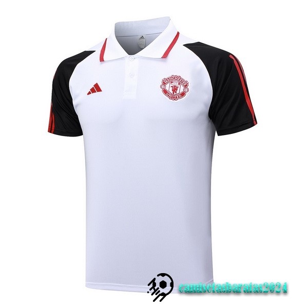 Replicas Polo Manchester United 2023 2024 Blanco Negro Rojo