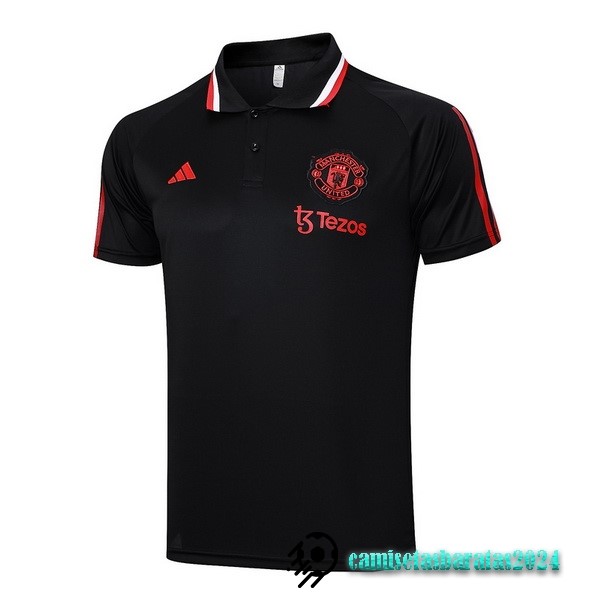 Replicas Polo Manchester United 2023 2024 Negro Rojo