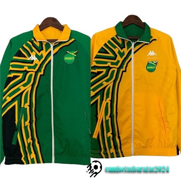 Replicas Rompevientos Jamaica 2024 Verde Amarillo