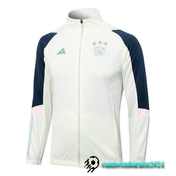 Replicas Ropa Deportiva Con Cremallera Larga Ajax 2023 2024 Verde Claro Azul