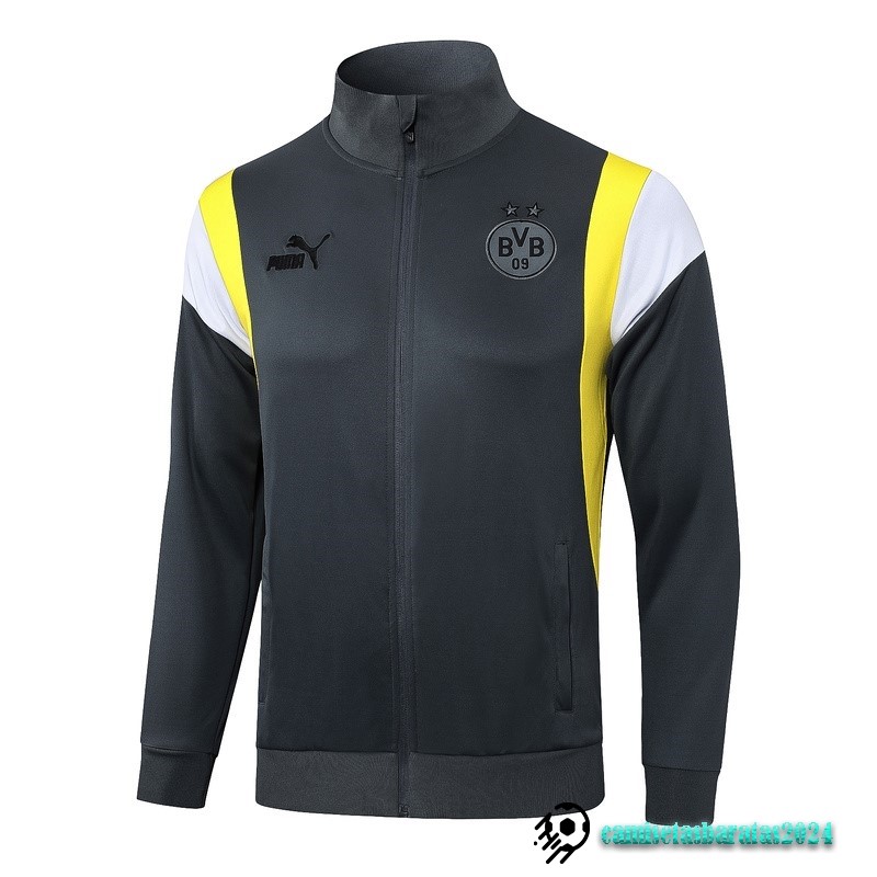 Replicas Ropa Deportiva Con Cremallera Larga Borussia Dortmund 2023 2024 Gris Amarillo