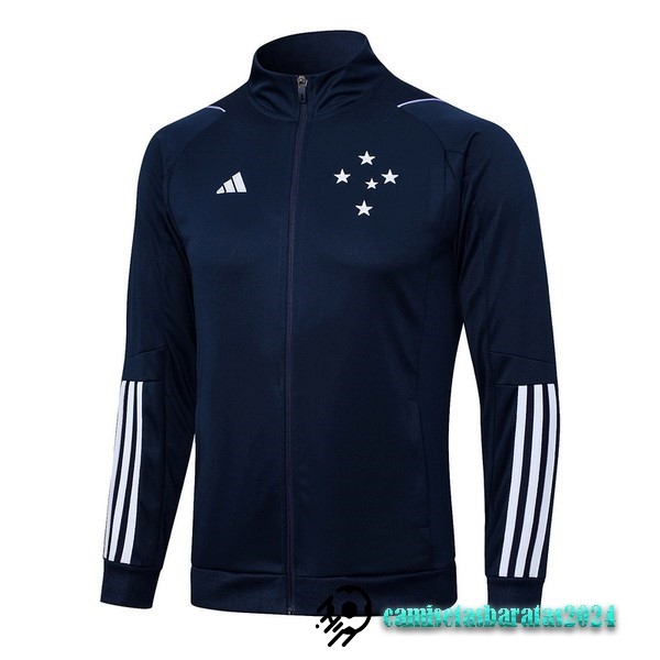 Replicas Ropa Deportiva Con Cremallera Larga Cruzeiro 2023 2024 Azul Marino