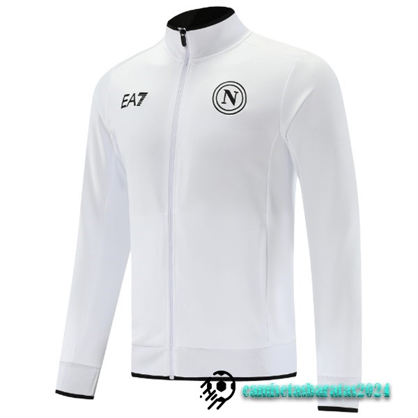 Replicas Ropa Deportiva Con Cremallera Larga Napoli 2023 2024 Blanco