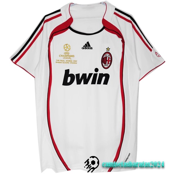 Replicas Segunda Camiseta AC Milan Retro 2006 2007 Blanco Rojo