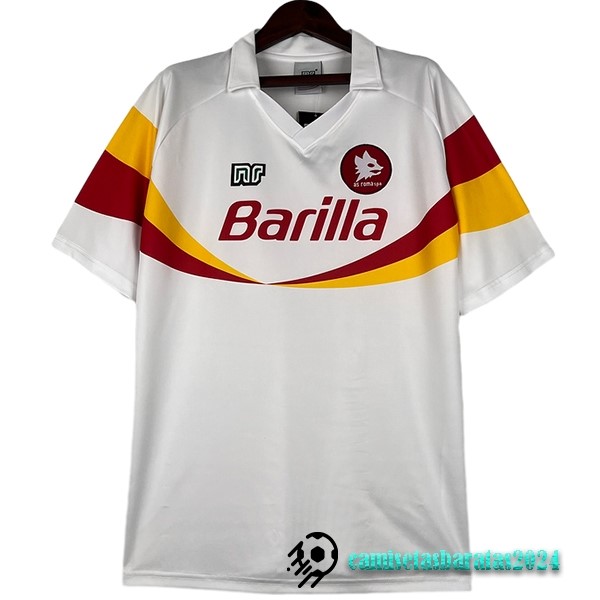 Replicas Segunda Camiseta As Roma Retro 1990 1991 Blanco