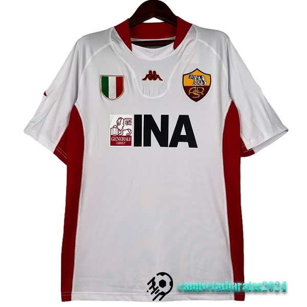 Replicas Segunda Camiseta As Roma Retro 2001 2002 Blanco