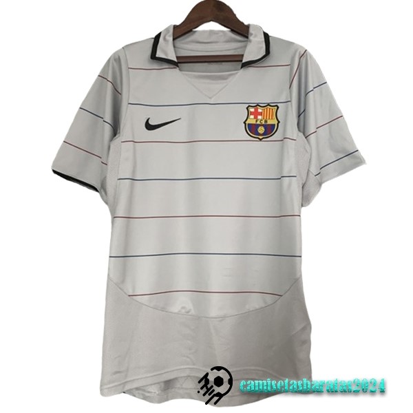 Replicas Segunda Camiseta Barcelona Retro 2003 2005 Gris