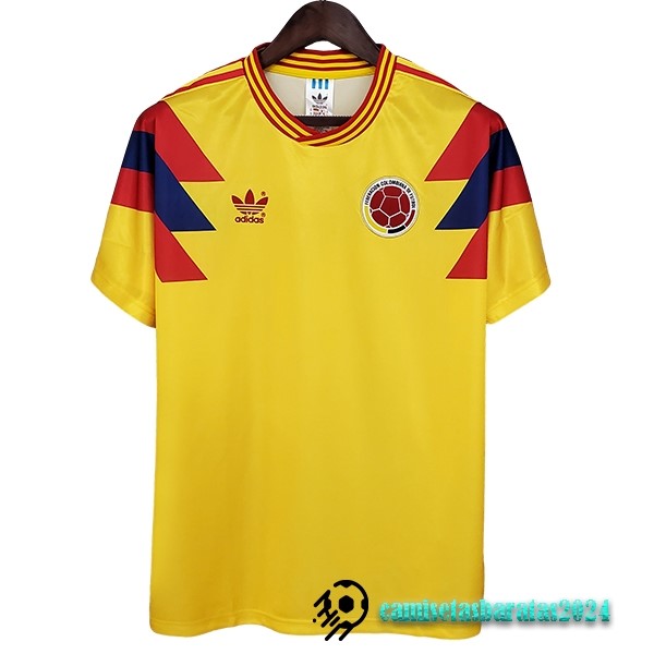 Replicas Segunda Camiseta Colombia Retro 1990 Amarillo
