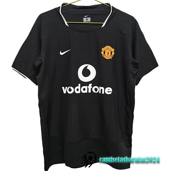 Replicas Segunda Camiseta Manchester United Retro 2003 2005 Negro