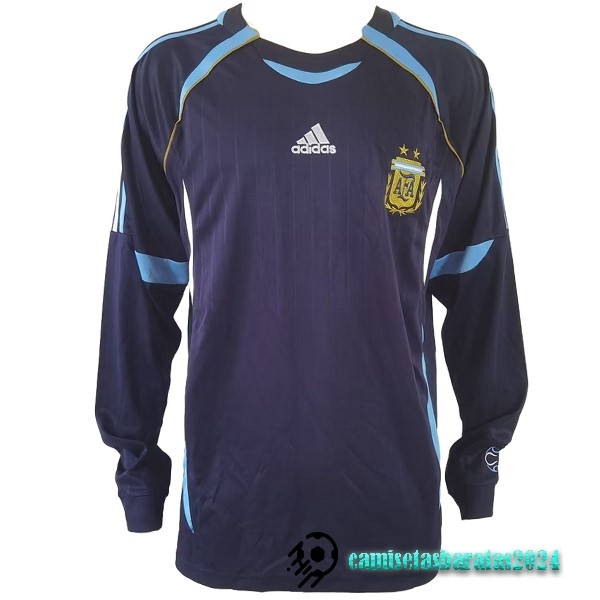 Replicas Segunda Manga Larga Argentina Retro 2006 Azul