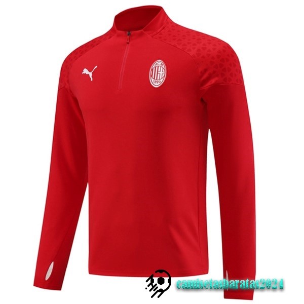 Replicas Sudadera Entrenamiento AC Milan 2023 2024 Negro I Rojo