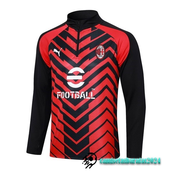 Replicas Sudadera Entrenamiento AC Milan 2023 2024 Rojo Negro