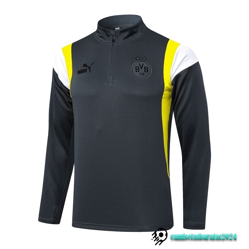 Replicas Sudadera Entrenamiento Borussia Dortmund 2023 2024 Gris Amarillo