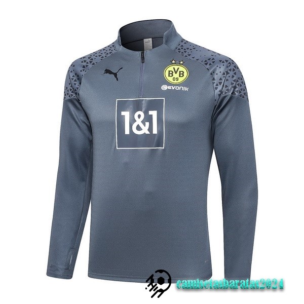 Replicas Sudadera Entrenamiento Borussia Dortmund 2023 2024 Gris Claro