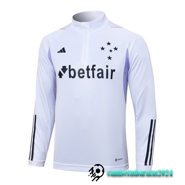 Replicas Sudadera Entrenamiento Cruzeiro 2023 2024 Blanco Purpura