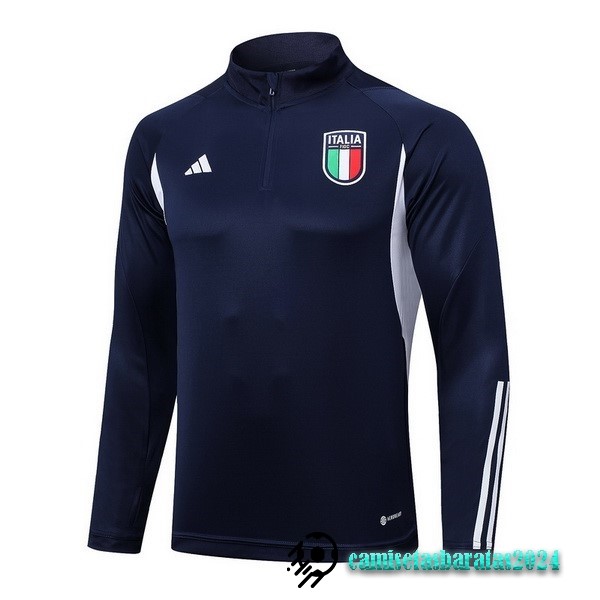 Replicas Sudadera Entrenamiento Italia 2023 Azul Marino I Blanco