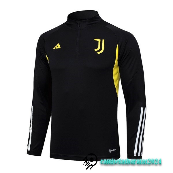 Replicas Sudadera Entrenamiento Juventus 2023 2024 Negro Amarillo Blanco