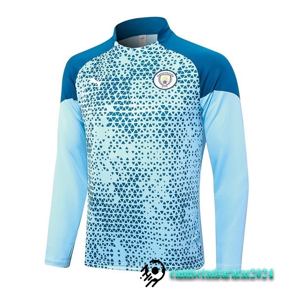 Replicas Sudadera Entrenamiento Manchester City 2023 2024 Azul I Claro