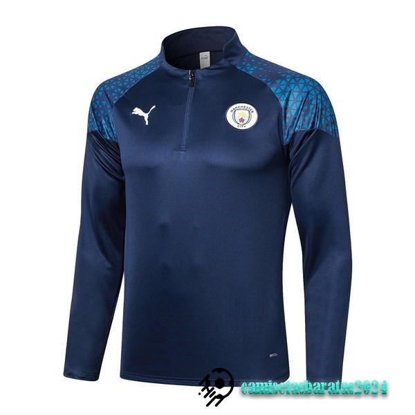 Replicas Sudadera Entrenamiento Manchester City 2023 2024 Azul Marino