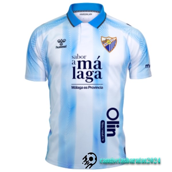 Replicas Tailandia Casa Camiseta Málaga CF 2023 2024 Azul Blanco