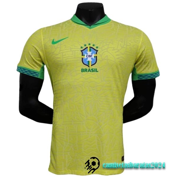 Replicas Tailandia Casa Jugadores Camiseta Brasil 2023 Amarillo Verde