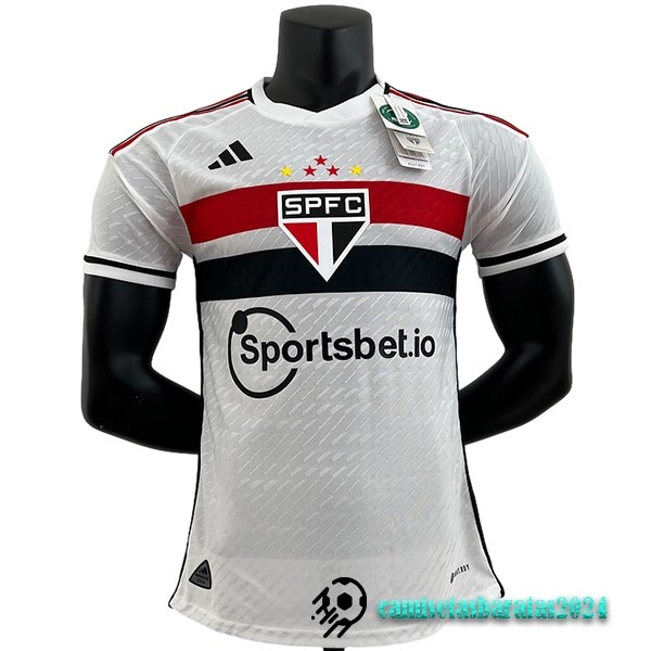 Replicas Tailandia Casa Jugadores Camiseta São Paulo 2023 2024 Blanco