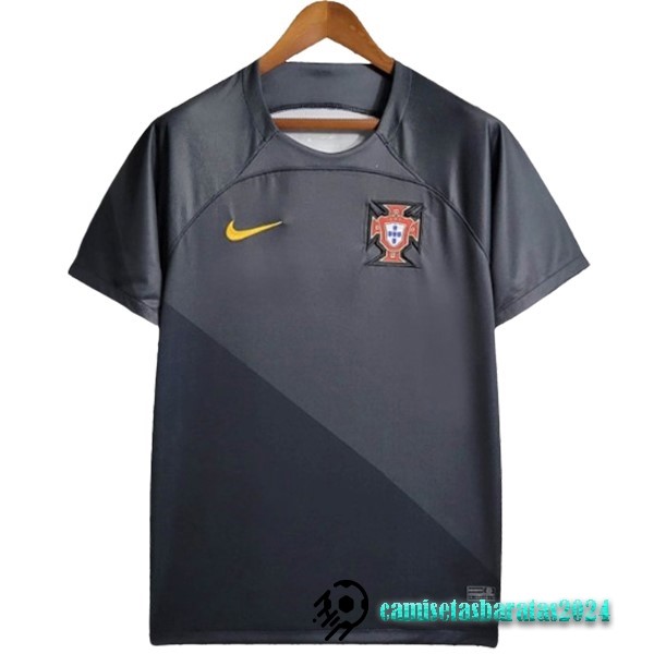 Replicas Tailandia Especial Camiseta Portugal 2023 Gris Negro