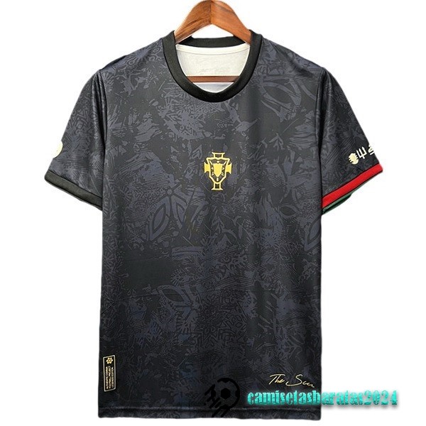 Replicas Tailandia Especial Camiseta Portugal 2023 Negro