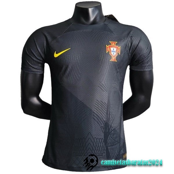 Replicas Tailandia Especial Jugadores Camiseta Portugal 2023 Gris Negro