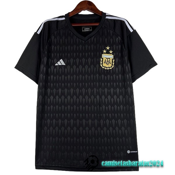 Replicas Tailandia Portero Camiseta Argentina 2023 Negro