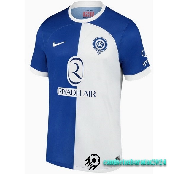 Replicas Tailandia Segunda Camiseta Atlético Madrid 2023 2024 Azul II Blanco