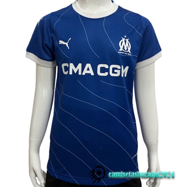 Replicas Tailandia Segunda Jugadores Camiseta Niños Marsella 2023 2024 Azul