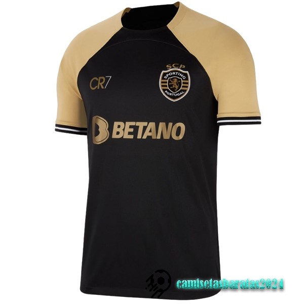 Replicas Tailandia Tercera Camiseta Lisboa 2023 2024 Negro Amarillo