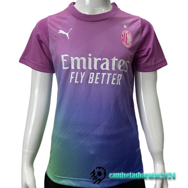 Replicas Tailandia Tercera Jugadores Camiseta Niños AC Milan 2023 2024 Rosa