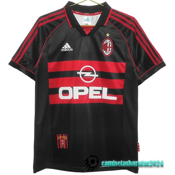 Replicas Tercera Camiseta AC Milan Retro 1998 1999 Negro