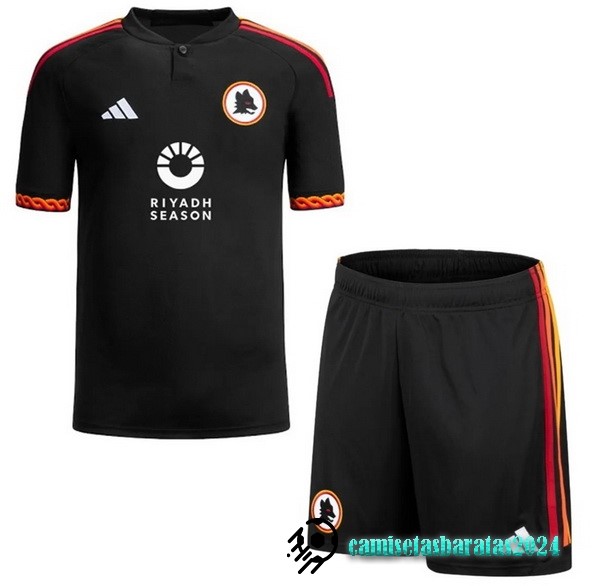 Replicas Tercera Conjunto De Hombre As Roma 2023 2024 Negro