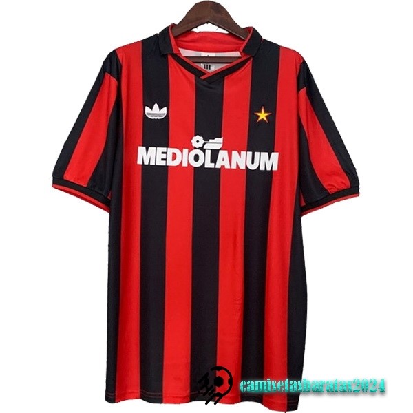 Replicas Casa Camiseta AC Milan Retro 1990 1991 Rojo