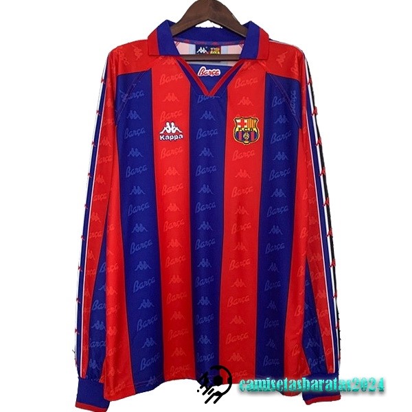Replicas Casa Camiseta Barcelona Retro 1996 1997 Azul Rojo